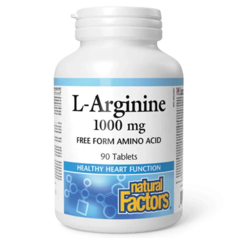 Natural Factors L-Arginine 1000 mg, 90 Tablets | Unbeatable Prices, Daily Deals | VITASHOP