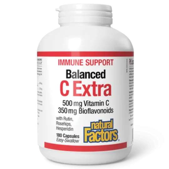 Balanced C Extra with Rutin, Rosehips, Hesperidin 500 mg / 350 mg, 180 Capsules | Safest & Easiest Shopping Vitamins Online | VI