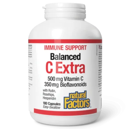 Balanced C Extra with Rutin, Rosehips, Hesperidin 500 mg / 350 mg, 180 Capsules | Safest & Easiest Shopping Vitamins Online | VI