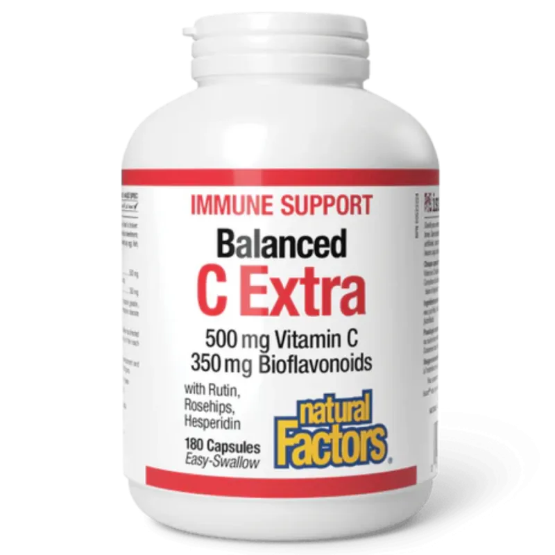 Balanced C Extra with Rutin, Rosehips, Hesperidin 500 mg / 350 mg, 180 Capsules | Safest & Easiest Shopping Vitamins Online | VI