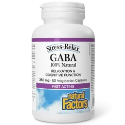 Stress-Relax 100% NATUREL GABA 250 mg, 60 Capsules Végétariennes | Safest & Easiest Shopping Vitamins Online | VITASHOP