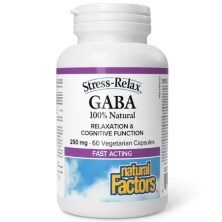 Stress-Relax 100% NATUREL GABA 250 mg, 60 Capsules Végétariennes | Safest & Easiest Shopping Vitamins Online | VITASHOP