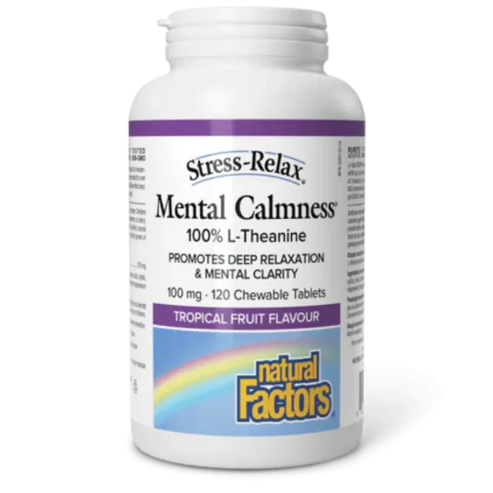 Stress-Relax Mental Calmness 100 mg, 120 Chewable Tablets | Safest & Easiest Shopping Vitamins Online | VITASHOP