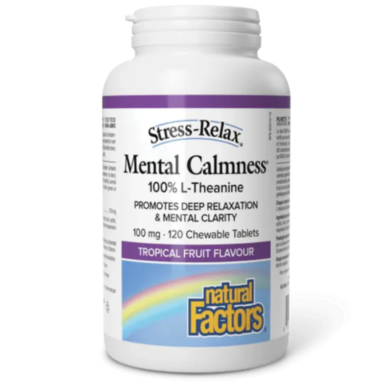 Stress-Relax Mental Calmness 100 mg, 120 Chewable Tablets | Safest & Easiest Shopping Vitamins Online | VITASHOP