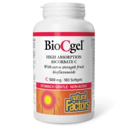 Natural Factors BioCgel High Absorption Ascorbate C 500 mg, 180 Softgels | Unbeatable Prices, Daily Deals | VITASHOP
