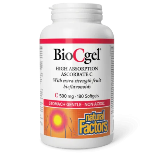 BioCgel High Absorption Ascorbate C 500 mg, 180 Softgels | Safest & Easiest Shopping Vitamins Online | VITASHOP
