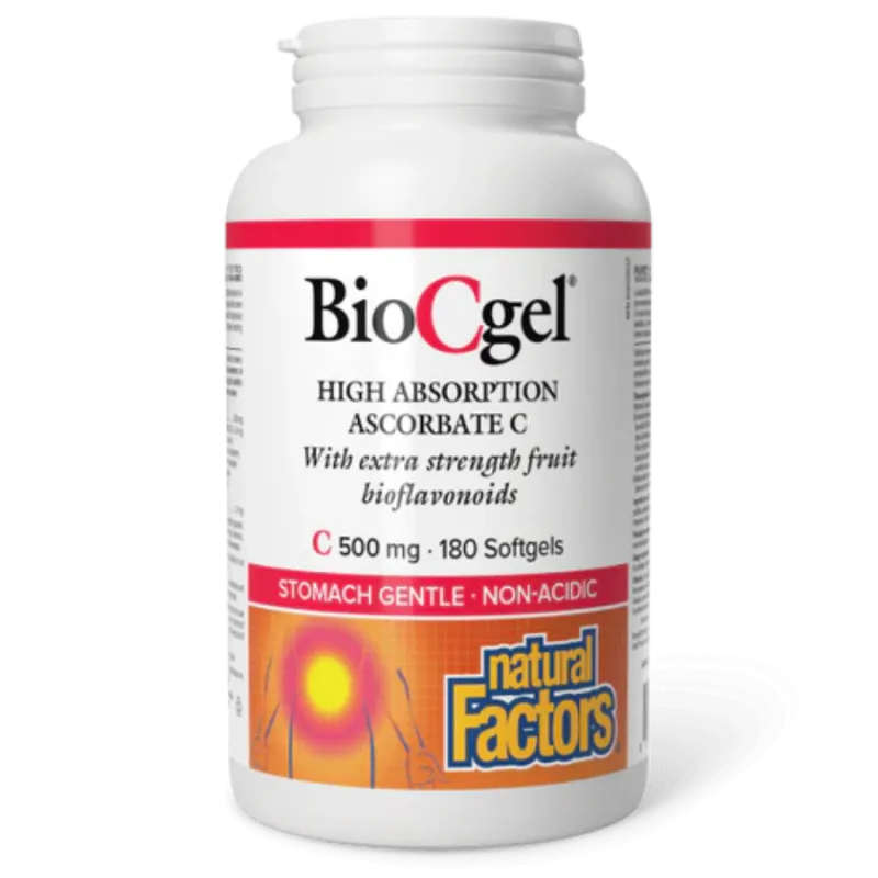 BioCgel High Absorption Ascorbate C 500 mg, 180 Softgels | Safest & Easiest Shopping Vitamins Online | VITASHOP