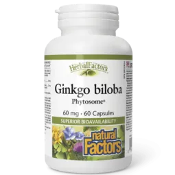 Natural Factors HerbalFactors Ginkgo biloba Phytosome 60 mg, 60 Capsules | Unbeatable Prices, Daily Deals | VITASHOP