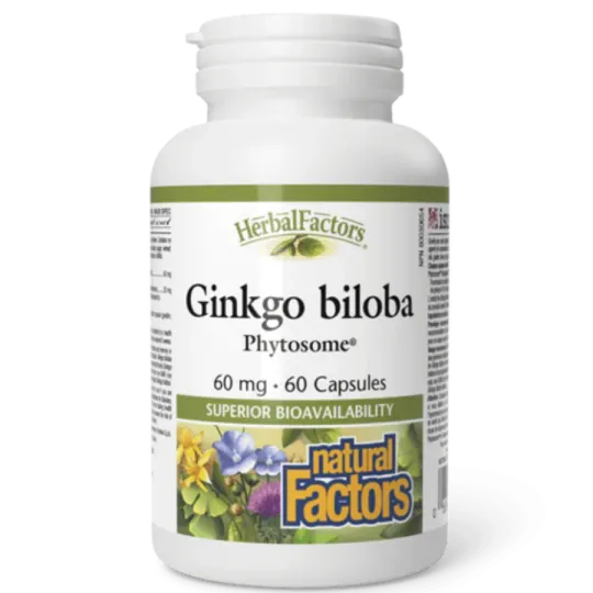 HerbalFactors Ginkgo biloba Phytosome 60 mg, 60 Capsules | Safest & Easiest Shopping Vitamins Online | VITASHOP