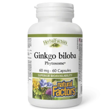 HerbalFactors Ginkgo biloba Phytosome 60 mg, 60 Capsules | Safest & Easiest Shopping Vitamins Online | VITASHOP