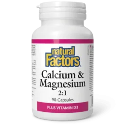 Natural Factors Calcium & Magnesium 2:1 Plus Vitamin D3, 90 Capsules | Unbeatable Prices, Daily Deals | VITASHOP