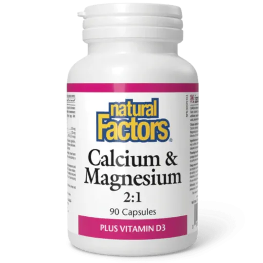 Natural Factors Calcium & Magnesium 2:1 Plus Vitamin D3, 90 Capsules | 每天不同折扣, 全网最低价格 | 种类齐全的保健品店铺 VITASHOP, 只有你想不到, 没有你买不到 !