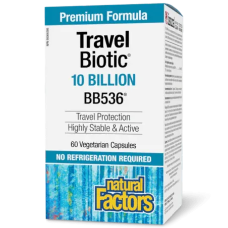 Natural Factors Travel Biotic BB536 10 Billion Live Probiotic Cultures, 60 Vegetarian Capsules | Unbeatable Prices, Daily Deals