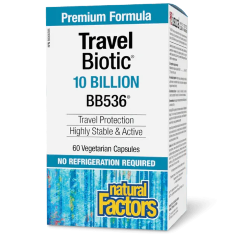Travel Biotic BB536 10 milliards de cultures probiotiques vivantes, 60 capsules végétariennes | Safest & Easiest Shopping Vitami