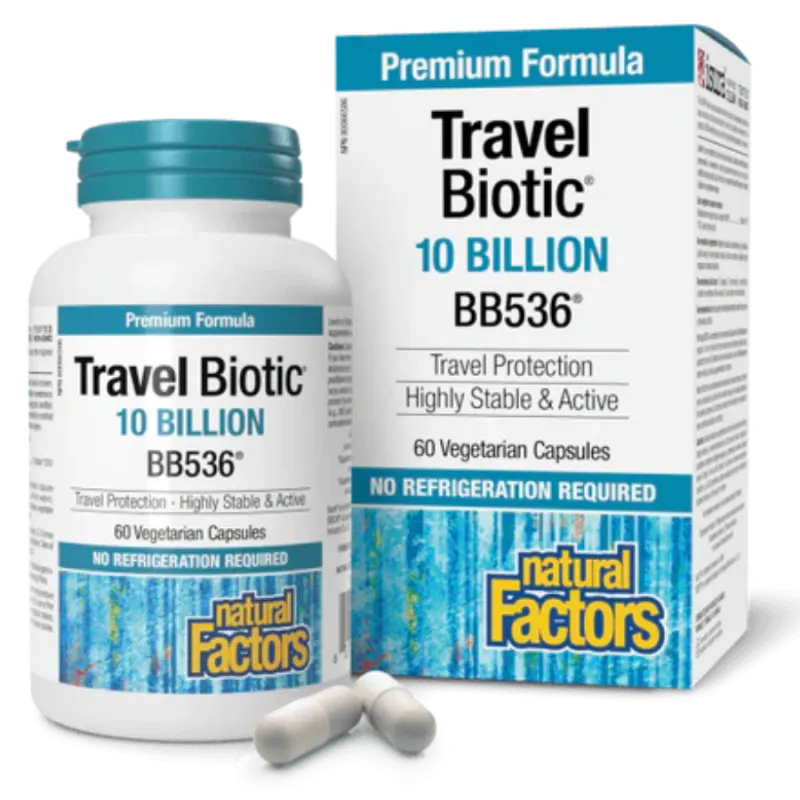 Travel Biotic BB536 10 milliards de cultures probiotiques vivantes, 60 capsules végétariennes | Safest & Easiest Shopping Vitami