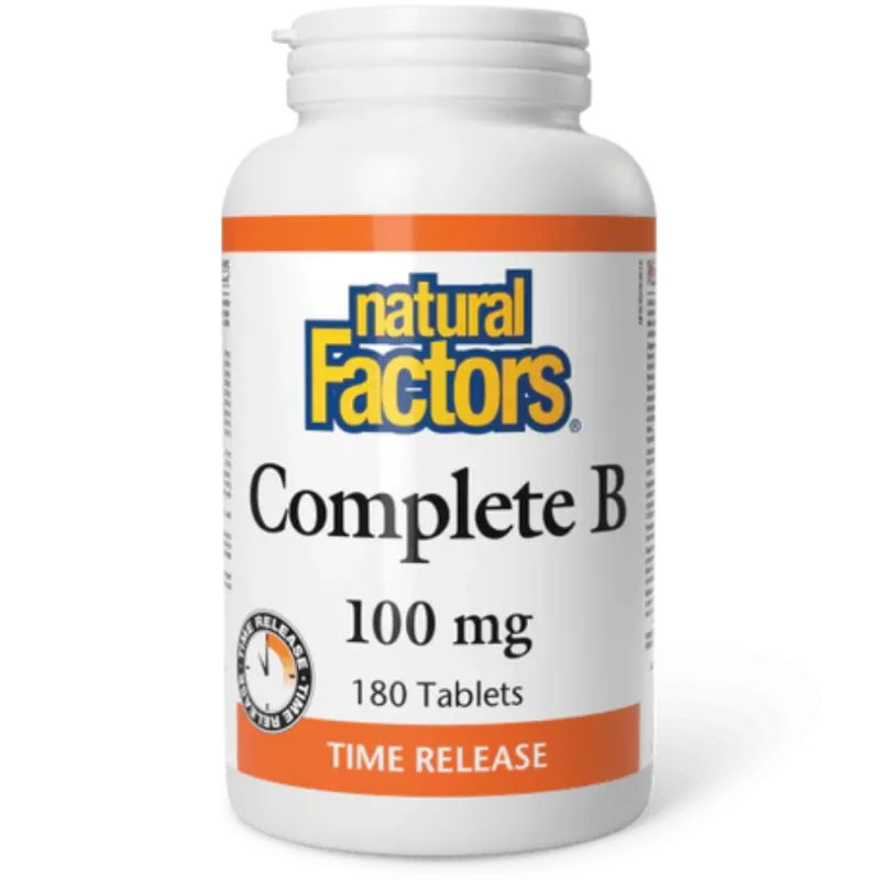 Natural Factors Complete B 100 mg Timed Release, 180 Tablets | Unbeatable Prices, Daily Deals | VITASHOP