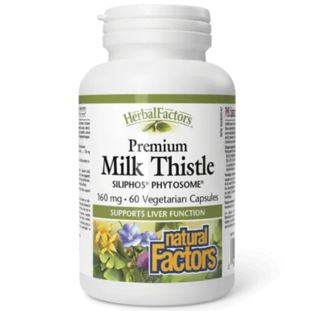 Natural Factors HerbalFactors Premium Milk Thistle, 60 Vegetarian Capsules | Unbeatable Prices, Daily Deals | VITASHOP