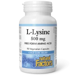 Natural Factors L-Lysine 500 mg, 90 Vegetarian Capsules | Unbeatable Prices, Daily Deals | VITASHOP