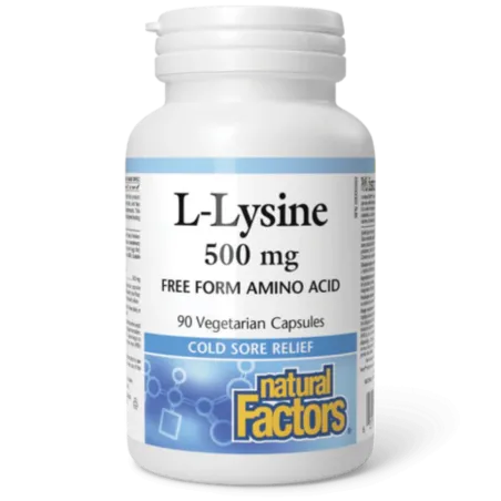 Natural Factors L-Lysine 500 mg, 90 Vegetarian Capsules | Unbeatable Prices, Daily Deals | VITASHOP