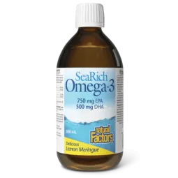 Natural Factors SeaRich Omega-3 750 mg EPA / 500 mg DHA Lemon Meringue, 500 mL Liquid | Unbeatable Prices, Daily Deals | VITASHO