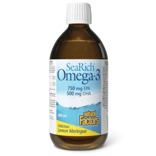 Natural Factors 내추럴 팩터스 SeaRich Omega-3 750mg EPA / 500mg DHA 레몬 머랭, 액체 500mL | 매일 업데이트되는 특가 상품 | VITASHOP