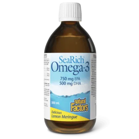 SeaRich Omega-3 750 mg EPA / 500 mg DHA Citron Meringue, 500 mL Liquide | Safest & Easiest Shopping Vitamins Online | VITASHOP
