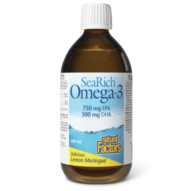 Natural Factors 내추럴 팩터스 SeaRich Omega-3 750mg EPA / 500mg DHA 레몬 머랭, 액체 500mL | 매일 업데이트되는 특가 상품 | VITASHOP