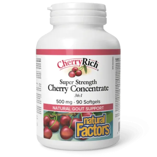 Natural Factors 내추럴 팩터스 CherryRich 초강력 체리 농축액 500 mg, 90 소프트젤 | 매일 업데이트되는 특가 상품 | VITASHOP