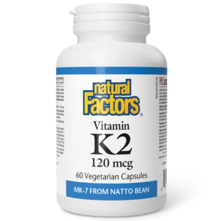 Natural Factors Vitamin K2 120 mcg, 60 Vegetarian Capsules | Unbeatable Prices, Daily Deals | VITASHOP