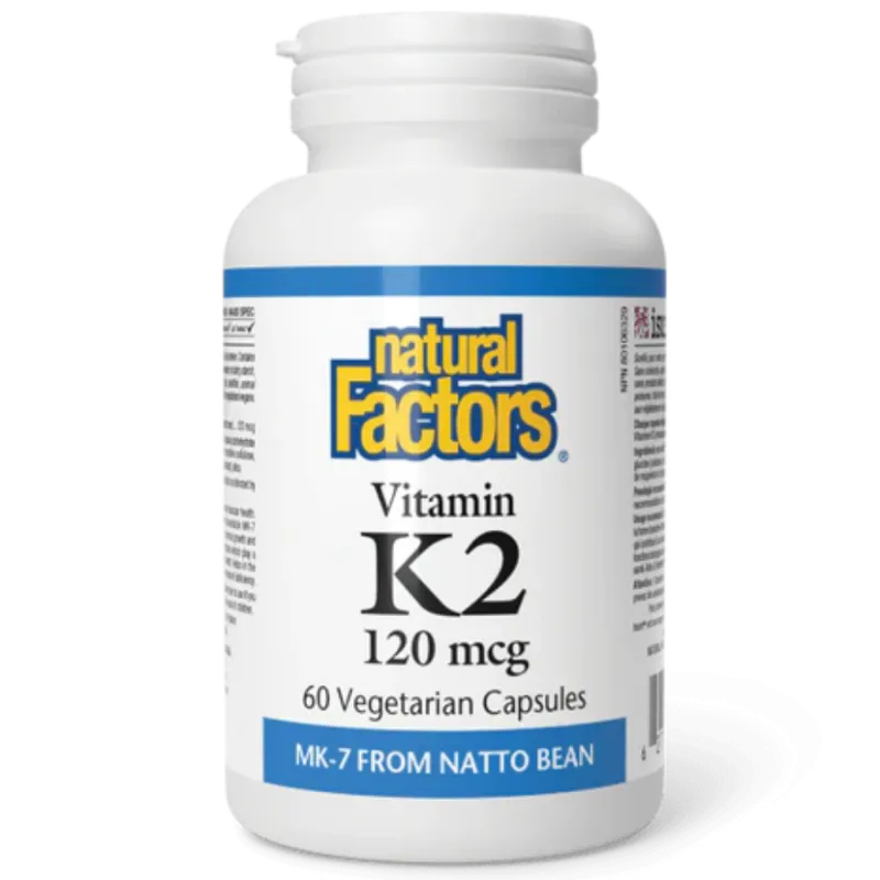 Natural Factors 내추럴 팩터스 비타민 K2 120mcg, 식물성 캡슐 60정 | 매일 업데이트되는 특가 상품 | VITASHOP