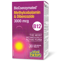 Natural Factors 내추럴 팩터스 BioCoenzymated Methylcobalamin & Dibencozide B12 3000 mcg, 30 설하 정제 | 매일 업데이트되는 특가 상품 | VITASHOP
