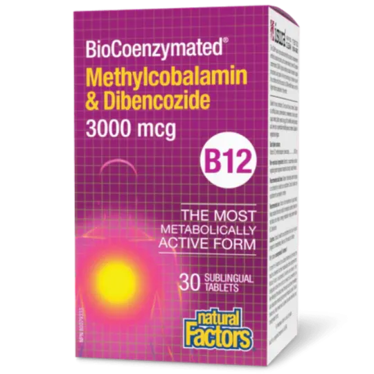 Méthylcobalamine biocoenzymée & dibencozide B12 3000 mcg, 30 comprimés sublinguaux | Safest & Easiest Shopping Vitamins Online |