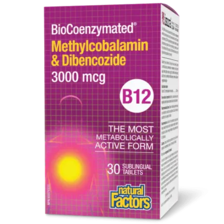 Natural Factors BioCoenzymated Methylcobalamin & Dibencozide B12 3000 mcg, 30 Sublingual Tablets | 每天不同折扣, 全网最低价格 | 种类齐全的保健品店铺 V