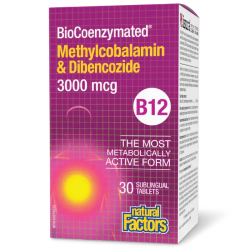 Natural Factors BioCoenzymated Methylcobalamin & Dibencozide B12 3000 mcg, 30 Sublingual Tablets | 每天不同折扣, 全网最低价格 | 种类齐全的保健品店铺 V