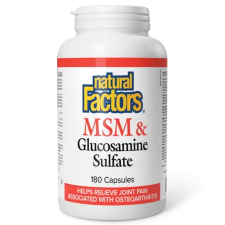Natural Factors MSM & Glucosamine Sulfate, 180 Capsules | Unbeatable Prices, Daily Deals | VITASHOP