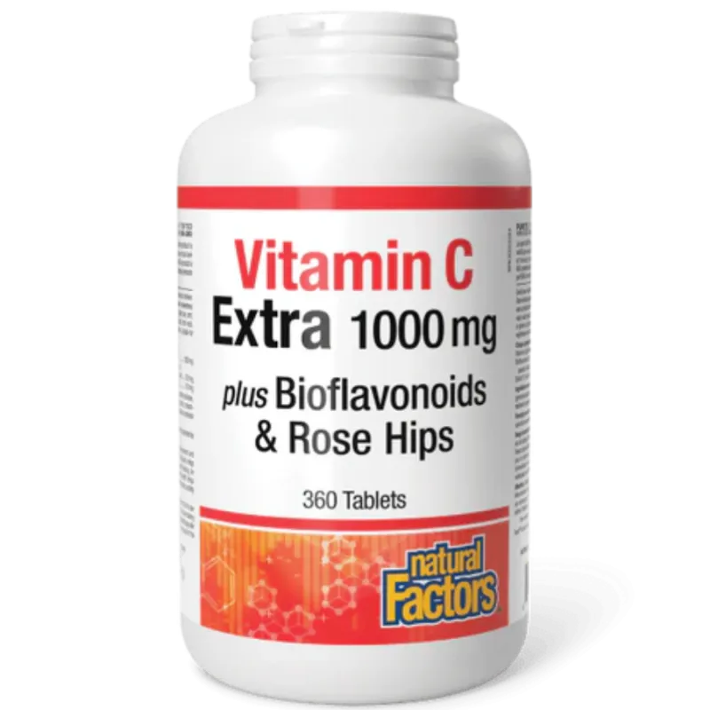Natural Factors Vitamin C 1000 mg Plus Bioflavonoids & Rosehips, 360 Tablets | Unbeatable Prices, Daily Deals | VITASHOP