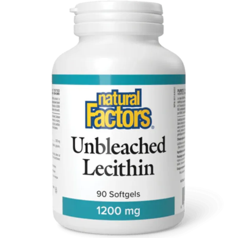 Natural Factors 내추럴 팩터스 표백되지 않은 레시틴 1200 mg, 90 소프트젤 | 매일 업데이트되는 특가 상품 | VITASHOP