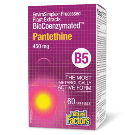 Natural Factors 내추럴 팩터스 BioCoenzymated Pantethine B5 450 mg, 60 소프트젤 | 매일 업데이트되는 특가 상품 | VITASHOP