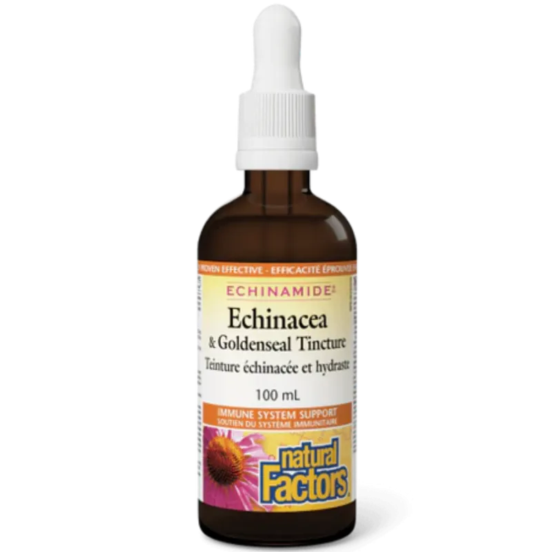 ECHINAMIDE Echinacea & Goldenseal Tincture, 100 mL | Safest & Easiest Shopping Vitamins Online | VITASHOP