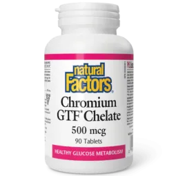 Chrome GTF Chelate 500 mcg, 90 Comprimés | Safest & Easiest Shopping Vitamins Online | VITASHOP
