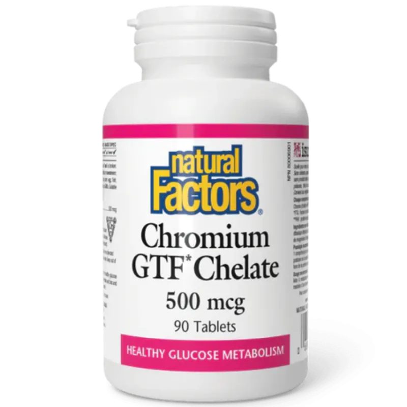 Natural Factors Chromium GTF Chelate 500 mcg, 90 Tablets | Unbeatable Prices, Daily Deals | VITASHOP