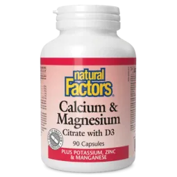 Natural Factors Calcium & Magnesium Citrate with D3 Plus Potassium, Zinc & Manganese, 90 Capsules | Unbeatable Prices, Daily Dea