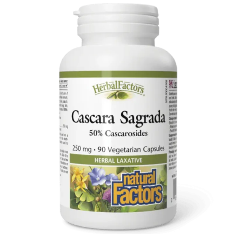 Natural Factors 내추럴 팩터스 HerbalFactors Cascara Sagrada 250mg, 식물성 캡슐 90정 | 매일 업데이트되는 특가 상품 | VITASHOP