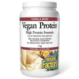 Natural Factors Vegan Protein High Protein Formula Vanilla, 1 kg | 每天不同折扣, 全网最低价格 | 种类齐全的保健品店铺 VITASHOP, 只有你想不到, 没有你买不到 !