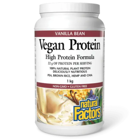 Natural Factors Vegan Protein High Protein Formula Vanilla Bean Flavor, 1 kg | Unbeatable Prices, Daily Deals | VITASHOP
