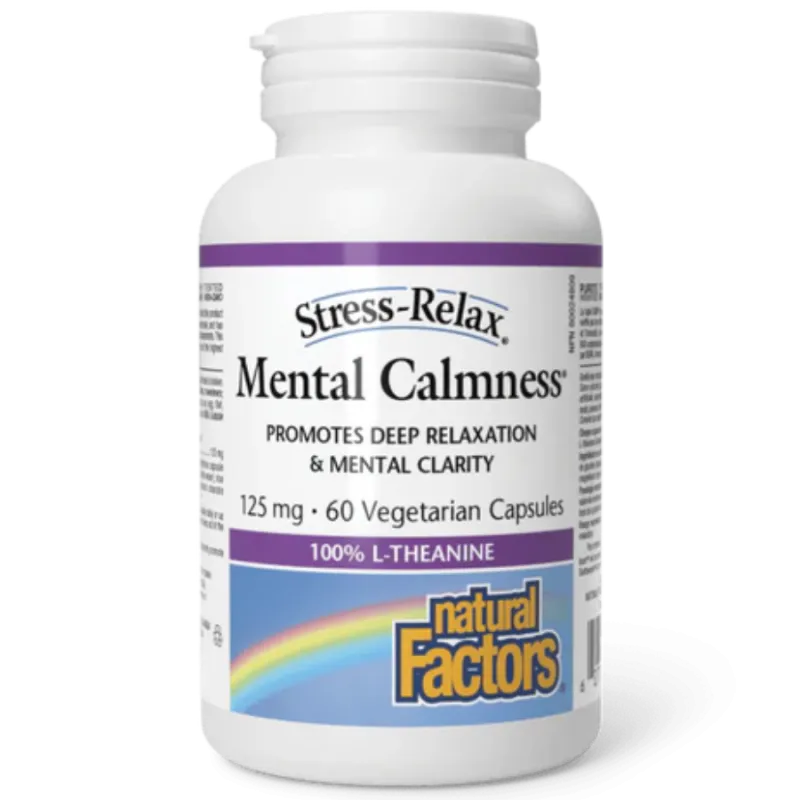 Stress-Relax Calme mental 125 mg, 60 Capsules Végétariennes | Safest & Easiest Shopping Vitamins Online | VITASHOP