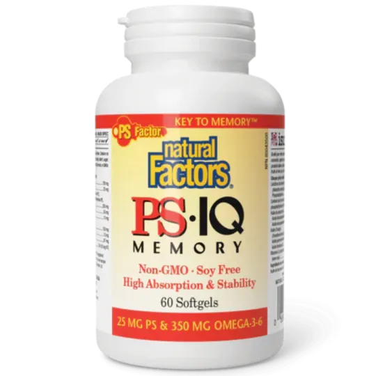 Natural Factors 내추럴 팩터스 PS IQ 메모리, 소프트젤 60정 | 매일 업데이트되는 특가 상품 | VITASHOP
