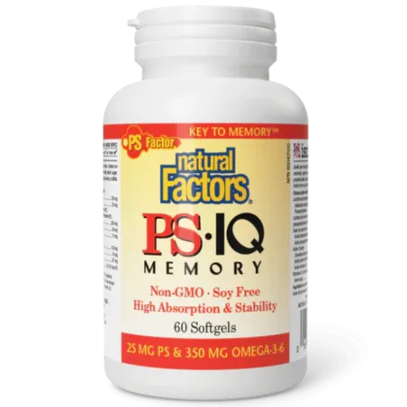 Natural Factors 내추럴 팩터스 PS IQ 메모리, 소프트젤 60정 | 매일 업데이트되는 특가 상품 | VITASHOP