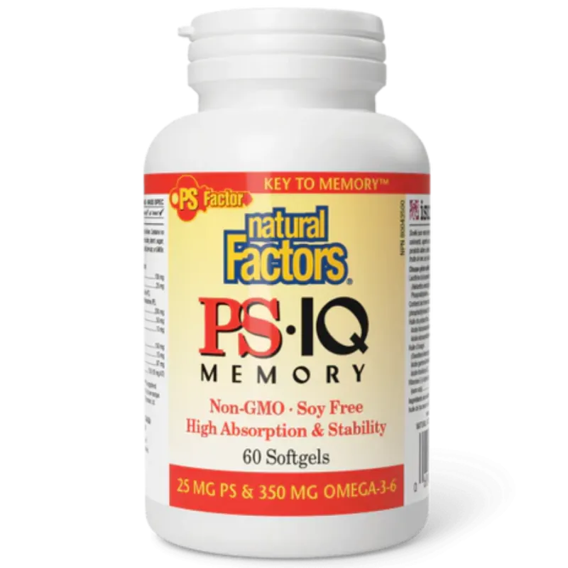 Natural Factors 내추럴 팩터스 PS IQ 메모리, 소프트젤 60정 | 매일 업데이트되는 특가 상품 | VITASHOP