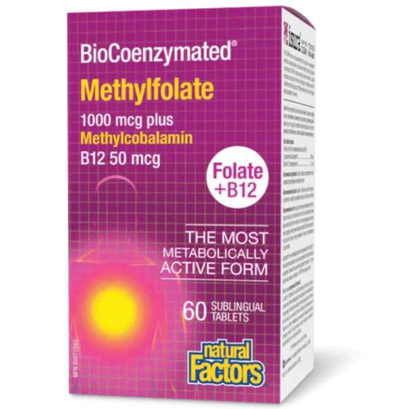 Natural Factors BioCoenzymated Methylfolate Folate + B12, 60 Sublingual Tablets | Unbeatable Prices, Daily Deals | VITASHOP